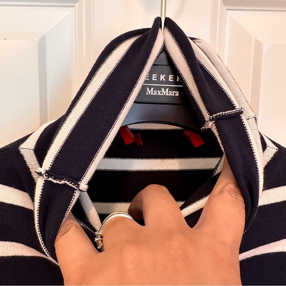 Max&Co Label-cut Turtle-neck Long Sleeves Stripes Top Size: Medium Fall / Winter - Picture 8 of 11